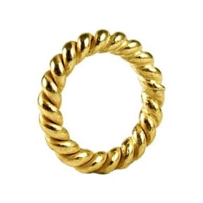 18K Gold Overlay Closed Jump Ring Twisted Without Oxidised JCG-105-6MM