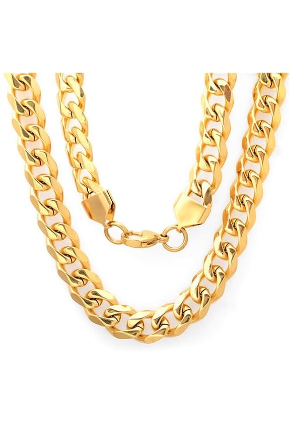 18K Gold Plated 24 In. Curb Necklace
