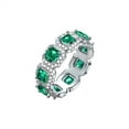 thumbnail image 1 of 18K Gold Plated 925 Sterling Silver Asscher Cut Emerald Citrine Colorful High Carbon Diamond Classic Wedding Ring Fine Jewelry Band, 1 of 7