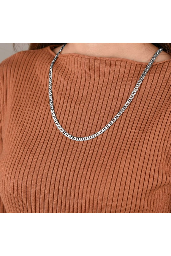 Clearance 14K Gold Plated Adjustable Link Chain Necklace for Men/Women Mariner Silver Colors Chain Birthday Christmas Jewelry Gift, 14-28inch