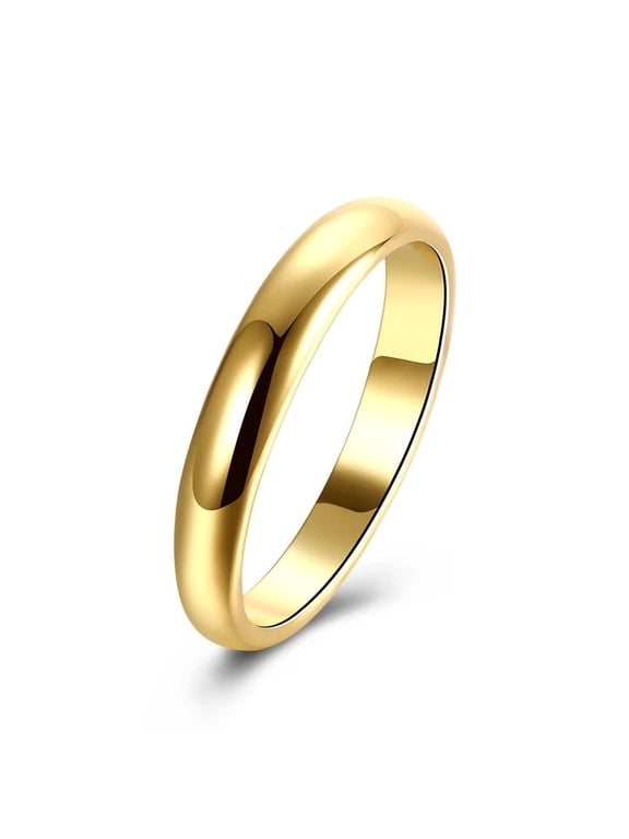 18K Gold Plated Band Wedding Plain Ring For Women B163