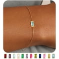 thumbnail image 1 of 18K Gold Plated Birthstone Bracelet for Women 12 Month Color CZ Beaded Stretch Bracelet Stackable Jewelry Gift, 1 of 6