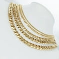 thumbnail image 1 of 18K Gold Plated Cuban/Curb Link Chain Necklace Bracelet - no fade-no Allergy, 1 of 6
