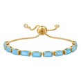 thumbnail image 1 of Gold-Tone Cubic Zirconia Rectangle Micro Pave Smooth Slider Bracelet Blue T120, 1 of 6