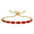 thumbnail image 1 of 18K Gold-Plated Cubic Zirconia Rectangle Micro Pave Smooth Slider Bracelet Multicolor T120, 1 of 9