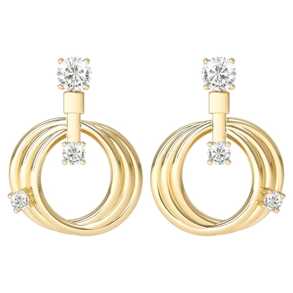 18K Gold Plated Drop and Hoop Earrings for Women Earrings with CZ Crystal Birthday Valentines Day Jewelry Gifts Mom Adults Wife Female