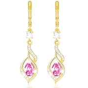 APSVO 18K Gold Plated Drop Earrings for Women Girls October Birthstone Earrings with Pink Tourmaline Birthday Graduation Jewelry Gifts Teen Mom Female Girlfriend Wife Adults Kids Ideas