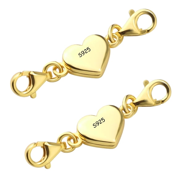 18K Gold Plated Extender Chain, Bracelet Necklace Extender, Heart Extension Necklace with Lobster Clasp