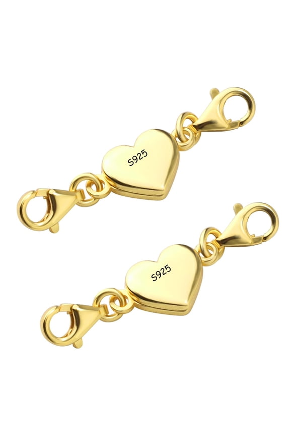 18K Gold Plated Extender Chain, Bracelet Necklace Extender, Heart Extension Necklace with Lobster Clasp