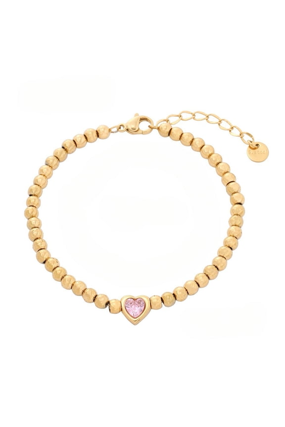 18K Gold-Plated Heart Pendant Cubic Zirconia Bracelet MONMONDAY Brand Exclusive Unique Jewelry for Women, Perfect Gift for Holidays and Festivals