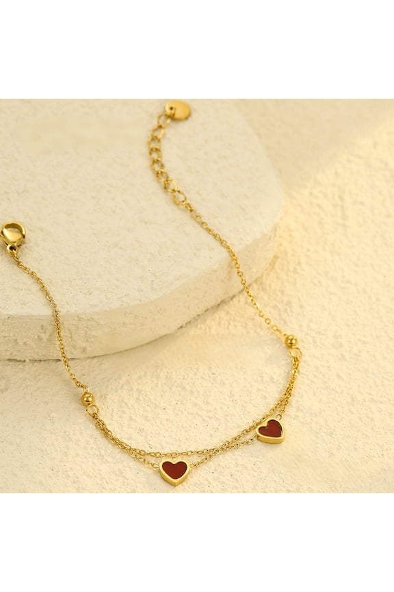 18K Gold-Plated Heart Pendant Cubic Zirconia Bracelet MONMONDAY Brand Exclusive Unique Jewelry for Women, Perfect Gift for Holidays and Festivals