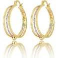 thumbnail image 2 of 18K Gold Plated Hoop Earrings - Trendy Twisted Huggie Style (20-60mm) 2 of 13