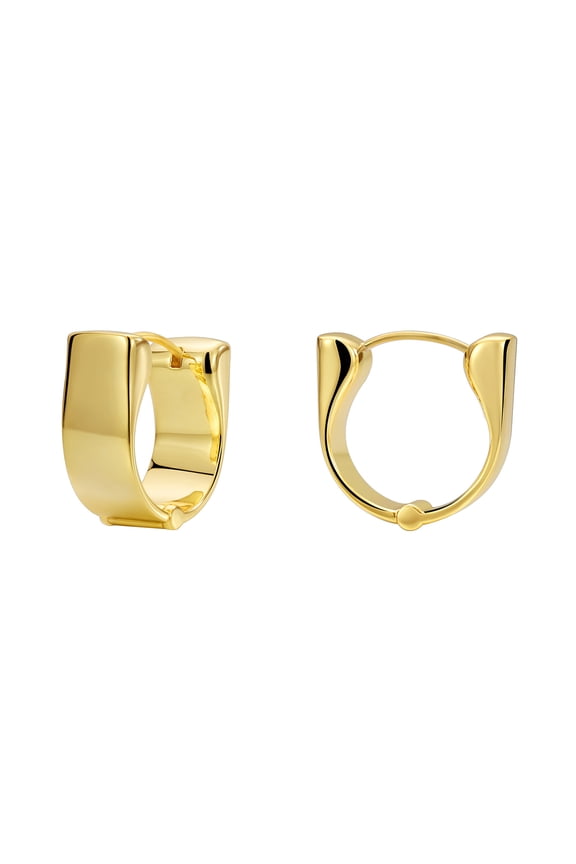 18K Gold Plated  Minimalist Hoop Earrings for Women - Lightweight, Hypoallergenic Copper with High Polish