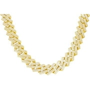 18K Gold Plated Moissanite Necklace Mens Lab Grown Diamond Chain Gold Necklace for Wedding Sterling Silver Moissanite Chain Diamond Cuban Chain Necklace Diamond Necklace for Mens