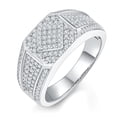 thumbnail image 1 of 18K Gold Plated Moissanite Ring - Exquisite 925 Sterling Silver Band for Men, Perfect for Party, Engagement, Wedding, Anniversary, and Gift for Boyfriend, 1 of 7