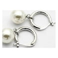 thumbnail image 1 of 18K Gold Plated Moon Drops Pearl Bead Hoop Earrings In Four Colors For Woman, 1 of 7