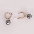 thumbnail image 1 of 18K Gold Plated Moon Drops Pearl Bead Hoop Earrings In Four Colors For Woman, 1 of 7
