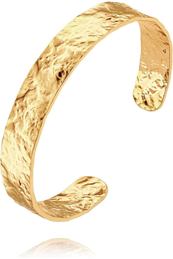 18K Gold Plated Open Bangle Cuff Link Chain Bracelets Dainty Bead Ball Chain Boho Cuff Bangle Bracelets Handemade Jewelry for Women