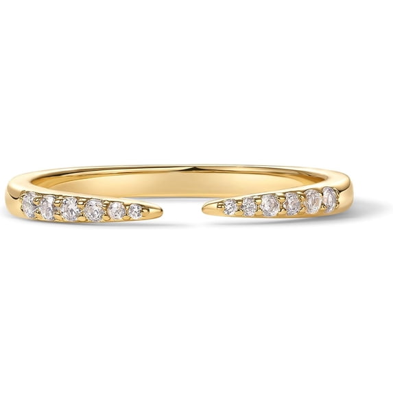 18K Gold Plated Open Eternity Ring | Cubic Zirconia Stacking Bands for Women | Dainty Stackable Rings for Women