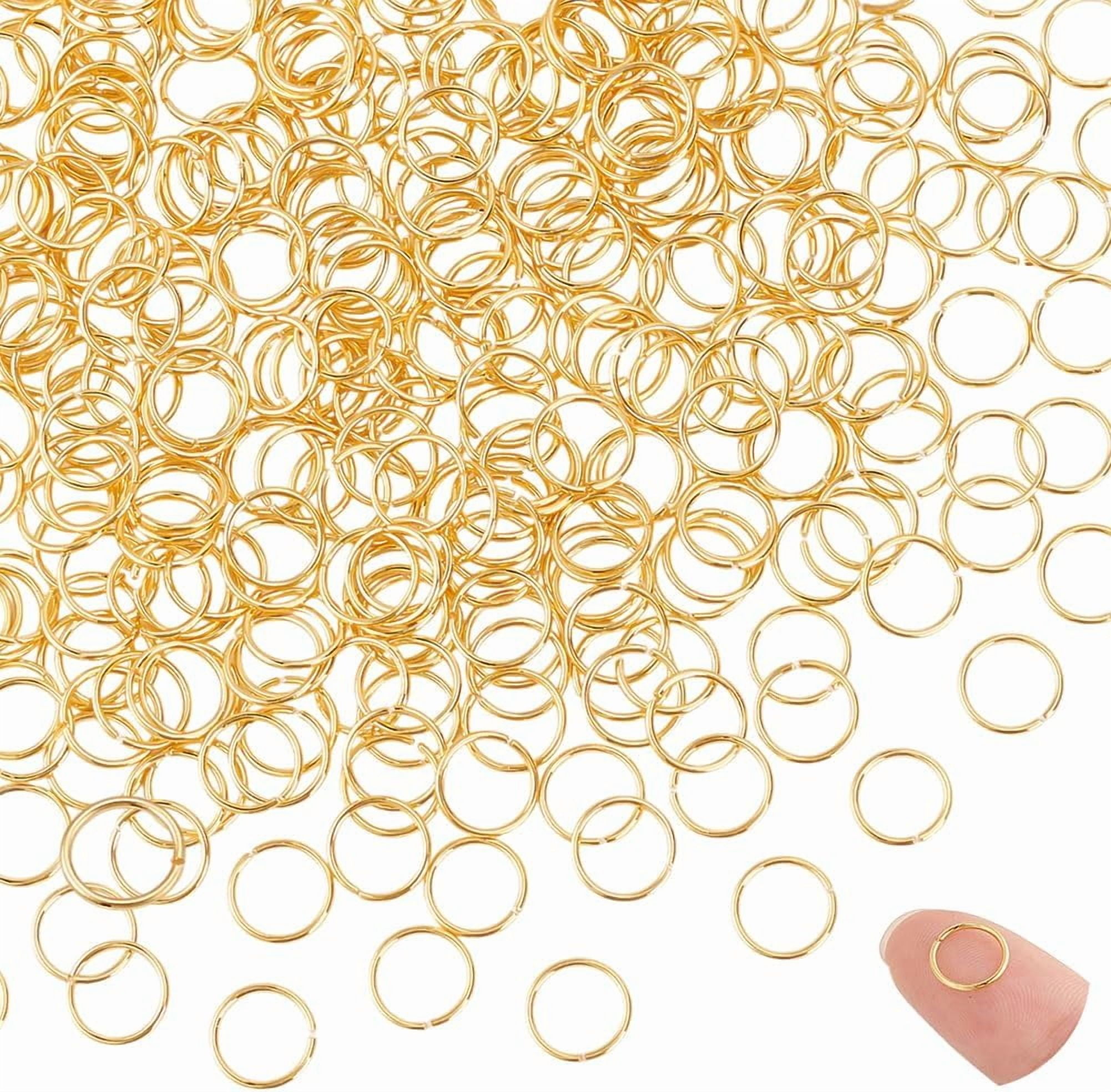 18K Gold Plated Open Jump Ring 400pcs 8mm Linking Ring Brass Jump Ring 18 Guage O Rings Jewellery Connectors Strong Jump Rings DIY