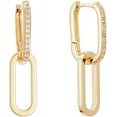thumbnail image 1 of 18K Gold Plated Paperclip Earrings Trendy hypoallergenic Link Earrings For Women Chain Statement Earrings Dangle Hoops Rectangle Earrings Jewelry For Women Mom Wife Gifts, 1 of 6