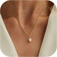 thumbnail image 1 of 18K Gold Plated Pearl Necklace for Women - Layered Trendy Gold Jewelry Gifts, 1 of 6