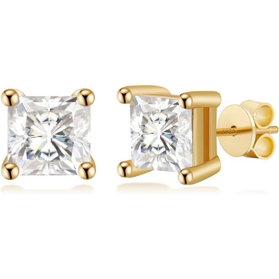 Jiamiaoi Orecchini A Bottone Uomo Donna In Argento 925 Con Zirconia Cubica, Taglio Principessa 4-8mm - Regalo Ideale - 6
