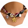 thumbnail image 1 of 18K Gold Plated Silk Scarf Necklace for Women, Bandana Necklace with Stainless Steel Charms Choker, Vintage accessories Flower Sun Coin Butterfly Pendant Necklaces, Boho Christmas Gifts, 1 of 6