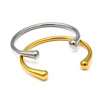18K Gold Plated Simple Drop Shape Titanium Steel Bracelet