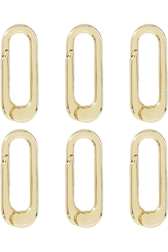 18K Gold Plated Spring Oval Clasp Clips Jewelry Necklace Bracelet Shortener Clasps and Closures