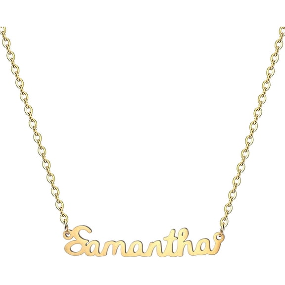18K Gold Plated Stainless Steel Name Necklace Personalized Custom Name Necklace Customized Nameplate Necklace For Women[o2436]