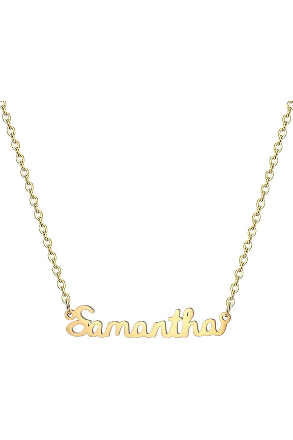 18K Gold Plated Stainless Steel Name Necklace Personalized Custom Name Necklace Customized Nameplate Necklace For Women[o2436]