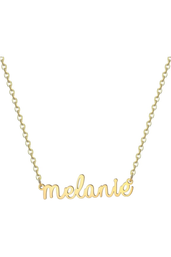 18K Gold Plated Stainless Steel Name Necklace Personalized Custom Name Necklace Customized Nameplate Necklace For Women[o2451]