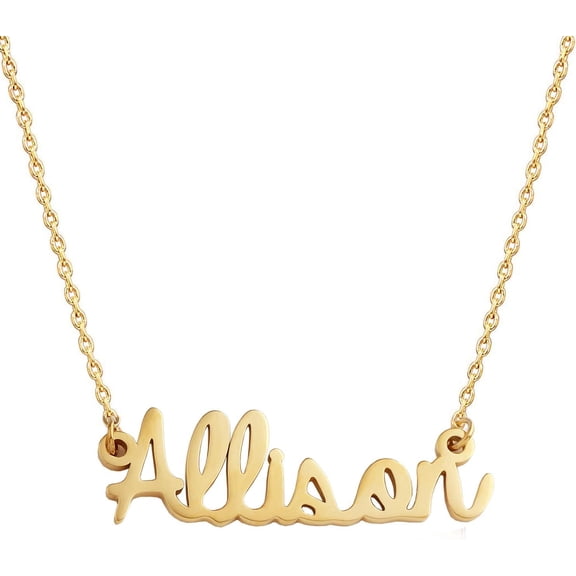 18K Gold Plated Stainless Steel Name Necklace Personalized Custom Name Necklace Customized Nameplate Necklace For Women[o2456]