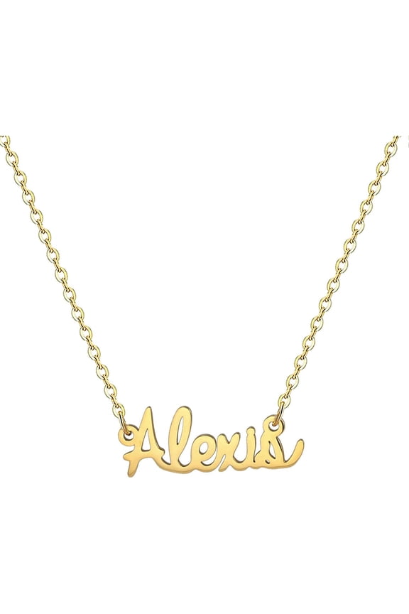 18K Gold Plated Stainless Steel Name Necklace Personalized Custom Name Necklace Customized Nameplate Necklace For Women[o2462]