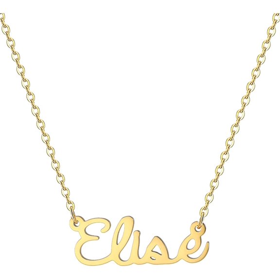18K Gold Plated Stainless Steel Name Necklace Personalized Custom Name Necklace Customized Nameplate Necklace For Women[o2486]