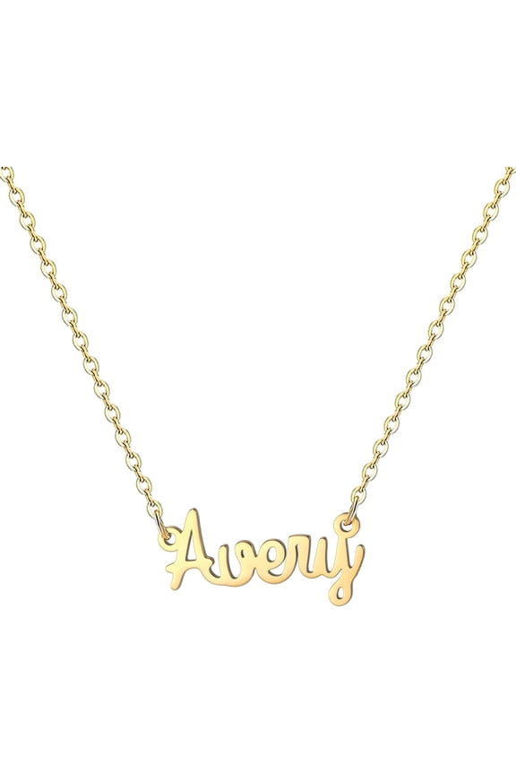 18K Gold Plated Stainless Steel Name Necklace Personalized Custom Name Necklace Customized Nameplate Necklace For Women[o2498]