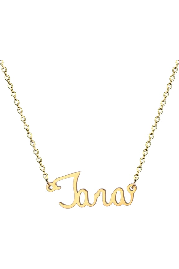 18K Gold Plated Stainless Steel Name Necklace Personalized Custom Name Necklace Customized Nameplate Necklace For Women[o2510]