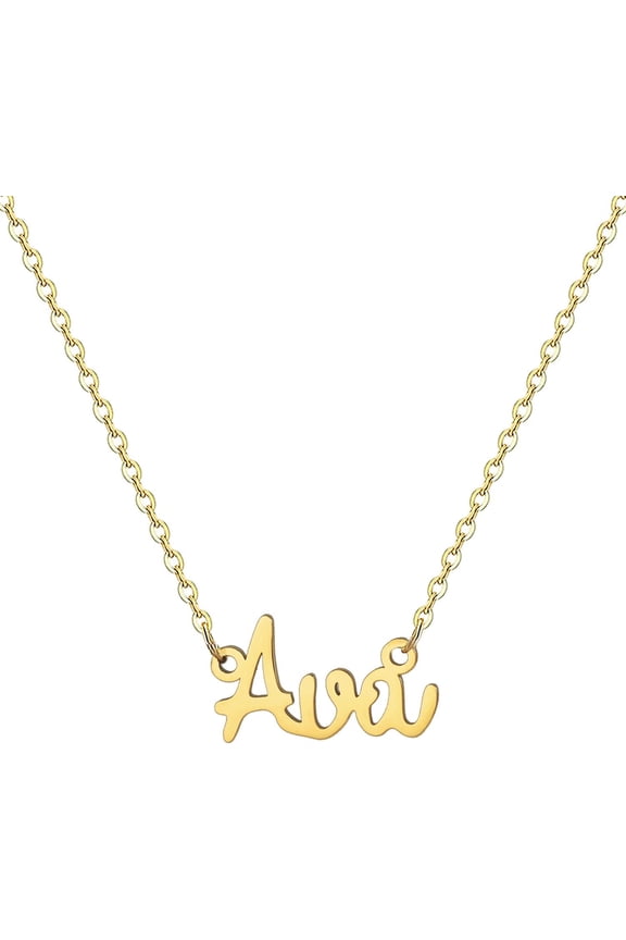 18K Gold Plated Stainless Steel Name Necklace Personalized Custom Name Necklace Customized Nameplate Necklace For Women[o2514]
