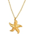thumbnail image 1 of 18K Gold Plated Starfish Necklace - Seashell Pendent Ocean Themed Necklace - Boho Summer Beach Jewelry, 1 of 17