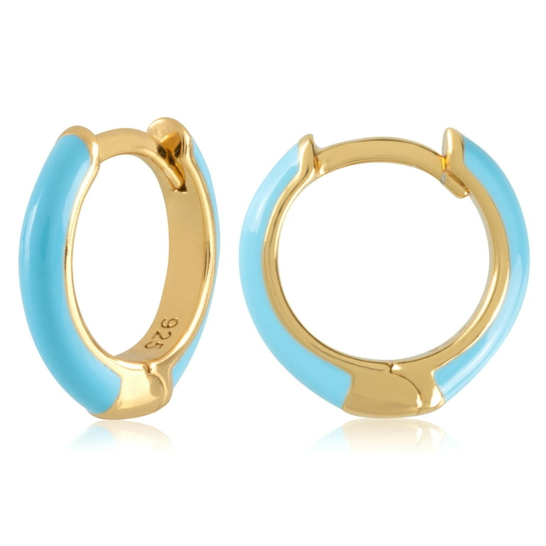 Blue new arrivals hoop earrings