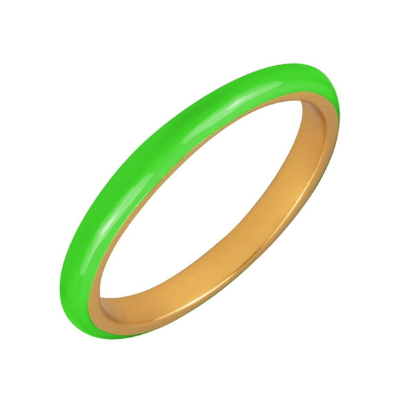 18K Gold Plated Sterling Silver Enamel Stack Rings, Various Color Choices, Size 5