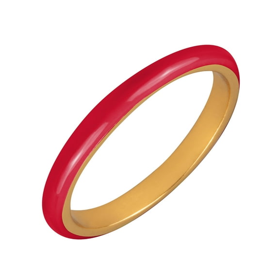 18K Gold Plated Sterling Silver Enamel Stack Rings, Various Color Choices, Size 7