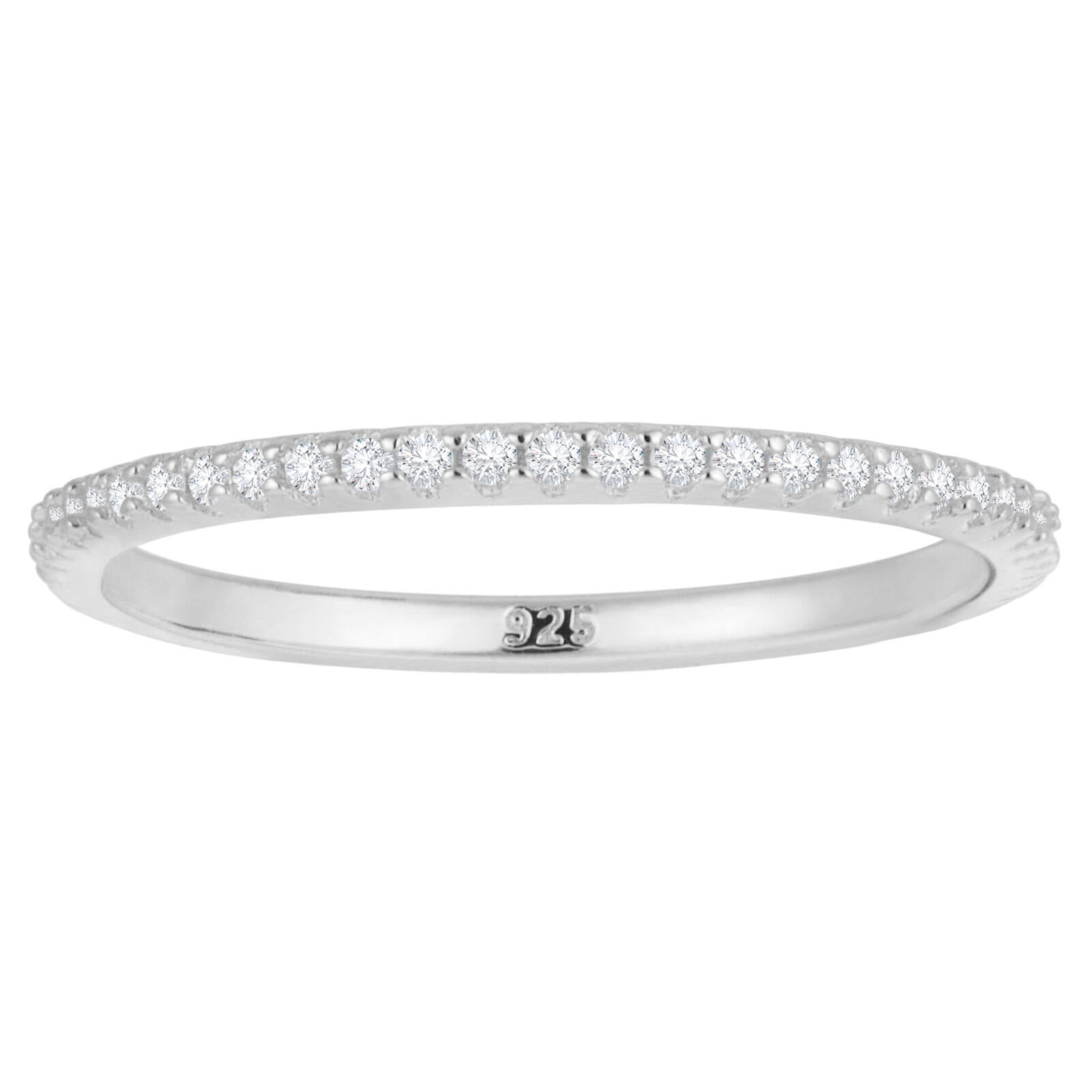 18K Gold Plated Sterling Silver Full Eternity Band | Cubic Zirconia ...