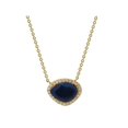 thumbnail image 1 of 18K Gold Plated Sterling Silver Natural Sapphire Corundum & CZ Pendant Necklace, 15.5 in., 1 of 1