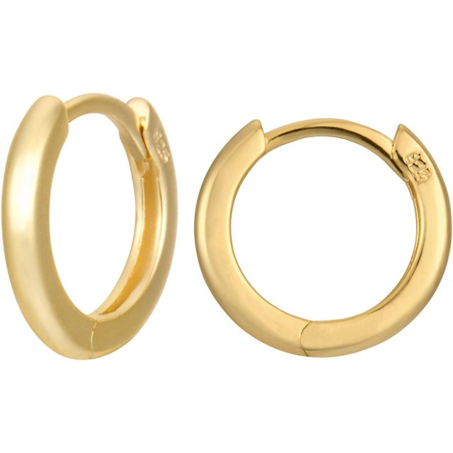 18K Gold Plated Sterling Silver Small Hoop Earrings Ring Cuff Ear