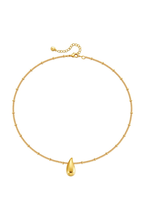18K Gold Plated Teardrop Necklace Tear Pendant for Women Dainty Water Drop Necklace as Jewelry Gift