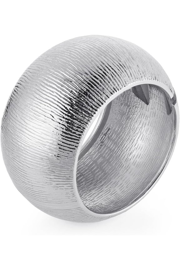 18K Gold Plated Wide Cuff Bracelet for Women - Premium Alloy Shiny Polished Double Layer Statement Bangle, Trendy Daily Wear Party Jewelry Accessory