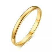 GWENDOGO 18K Gold/Silver/Black/Rose Gold Stainless Steel Bands 2MM Women's Ring Size 3-10