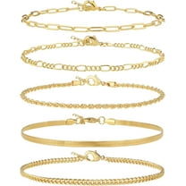 18K Gold/Sterling Silver Plated Anklet Bracelets for Women Waterproof Plus Size Cuban Link Chain Ankle Bracelet for Large Ankle 9-12inch